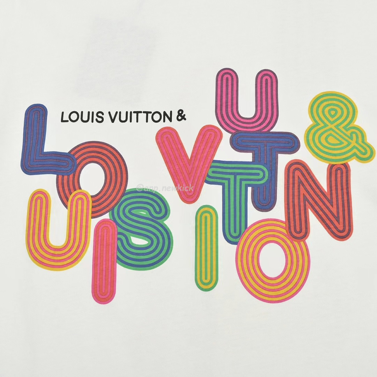 Louis Vuitton Colorful Letter Printed Short Sleeves T Shirt (4) - newkick.org